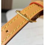 Louis Vuitton LV Unisex Petit Sac Plat Bag Monogram Coated Canvas Aged Natural Cowhide Leather - immagine 9