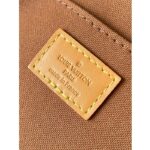 Louis Vuitton LV Unisex Petit Sac Plat Bag Monogram Coated Canvas Aged Natural Cowhide Leather - immagine 10