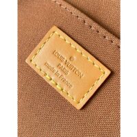 Louis Vuitton LV Unisex Petit Sac Plat Bag Monogram Coated Canvas Aged Natural Cowhide Leather (11)
