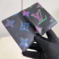 Louis Vuitton LV Unisex Pocket Organizer Black Borealis Calf Leather Textile Lining (5)