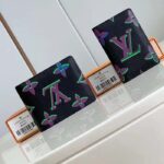 Louis Vuitton LV Unisex Pocket Organizer Black Borealis Calf Leather Textile Lining – Bild 6