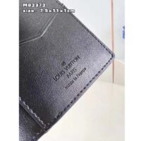 Louis Vuitton LV Unisex Pocket Organizer Black Borealis Calf Leather Textile Lining (5)
