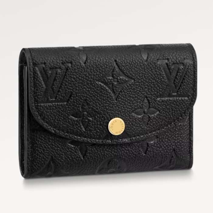 Louis Vuitton LV Unisex Rosalie Coin Purse Black Monogram Empreinte Embossed Supple Grained Cowhide Leather