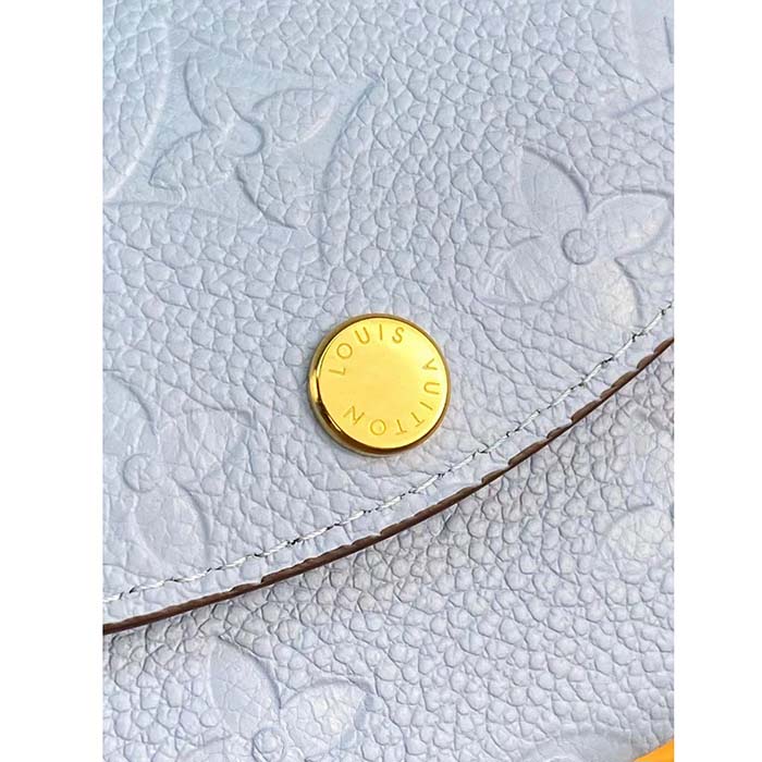 Louis Vuitton LV Unisex Rosalie Coin Purse Blue Monogram Empreinte Embossed Supple Grained Cowhide Leather (1)