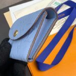 Louis Vuitton LV Unisex Rosalie Coin Purse Blue Monogram Empreinte Embossed Supple Grained Cowhide Leather - immagine 6