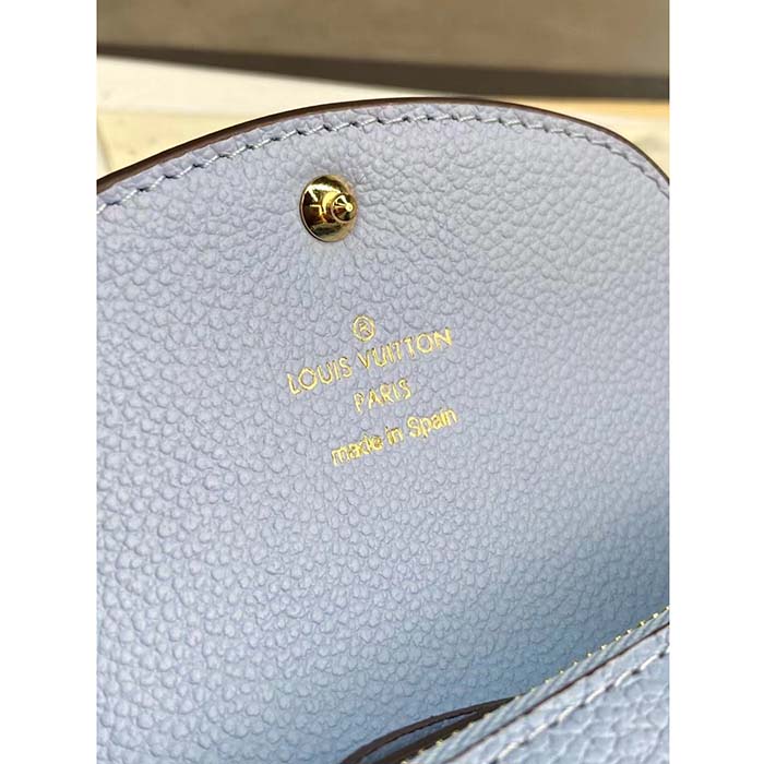 Louis Vuitton LV Unisex Rosalie Coin Purse Blue Monogram Empreinte Embossed Supple Grained Cowhide Leather (8)