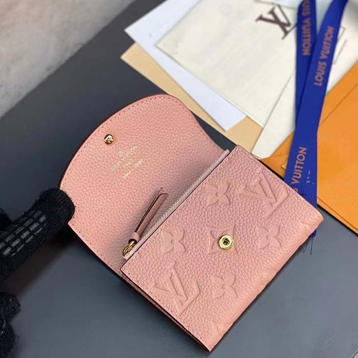 Louis Vuitton LV Unisex Rosalie Coin Purse Monogram Empreinte Embossed Supple Grained Cowhide Leather Pink (4)