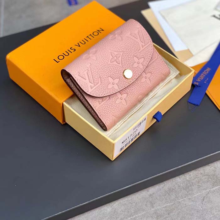Louis Vuitton LV Unisex Rosalie Coin Purse Monogram Empreinte Embossed Supple Grained Cowhide Leather Pink (5)