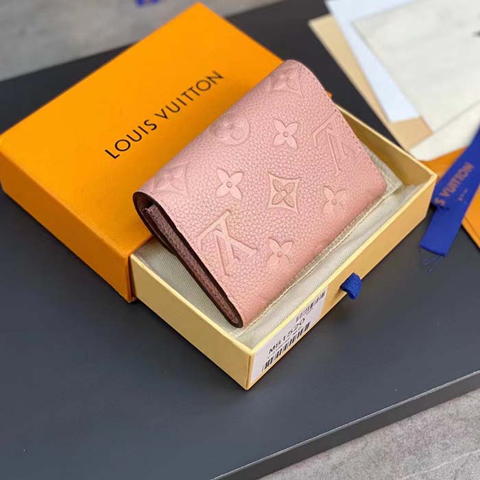Louis Vuitton LV Unisex Rosalie Coin Purse Monogram Empreinte Embossed Supple Grained Cowhide Leather Pink (7)