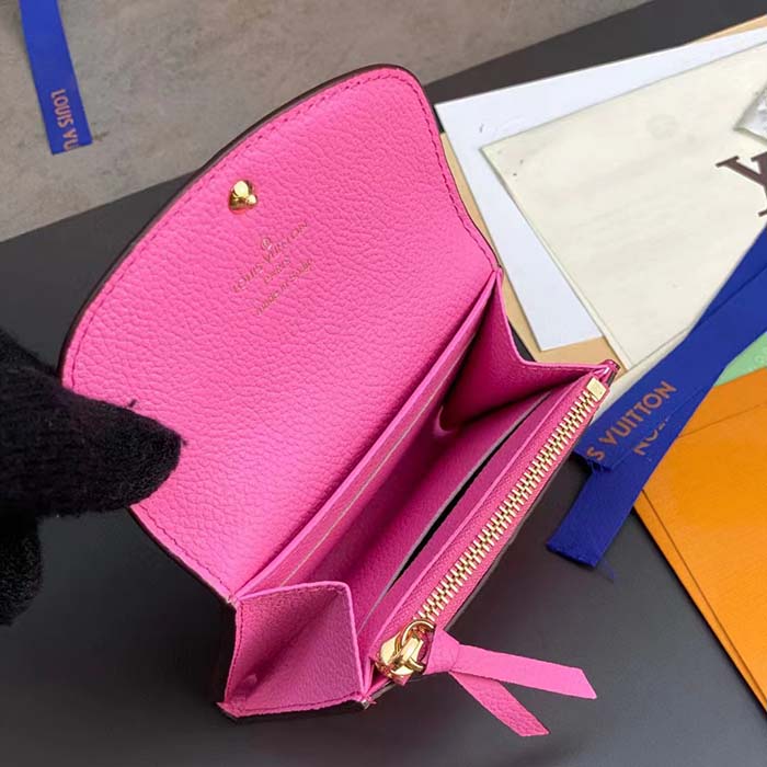Louis Vuitton LV Unisex Rosalie Coin Purse Pink Monogram Empreinte Embossed Supple Grained Cowhide Leather (2)