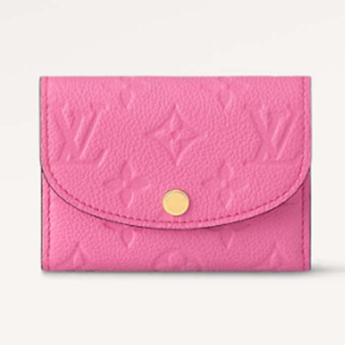 Louis Vuitton LV Unisex Rosalie Coin Purse Pink Monogram Empreinte Embossed Supple Grained Cowhide Leather