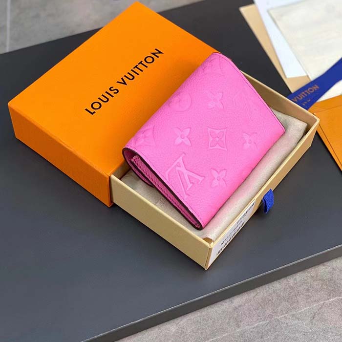 Louis Vuitton LV Unisex Rosalie Coin Purse Pink Monogram Empreinte Embossed Supple Grained Cowhide Leather (4)