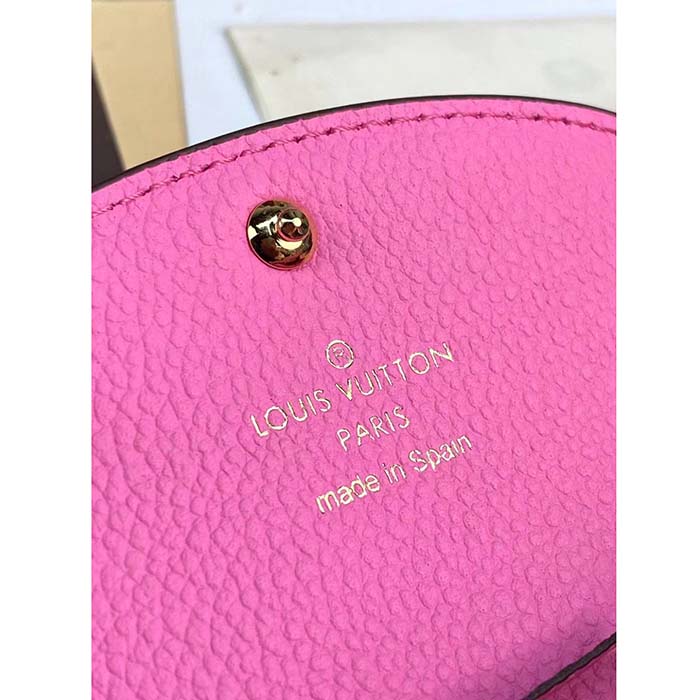 Louis Vuitton LV Unisex Rosalie Coin Purse Pink Monogram Empreinte Embossed Supple Grained Cowhide Leather (7)