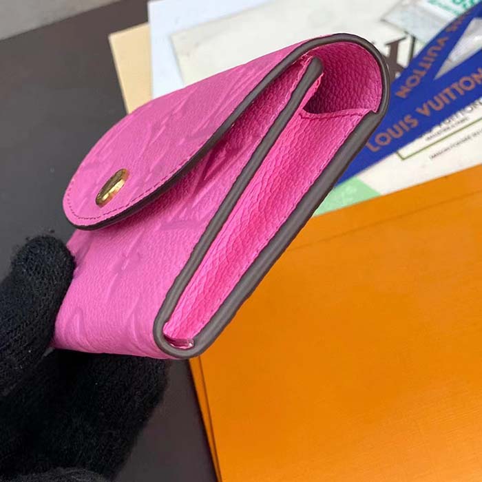 Louis Vuitton LV Unisex Rosalie Coin Purse Pink Monogram Empreinte Embossed Supple Grained Cowhide Leather (9)