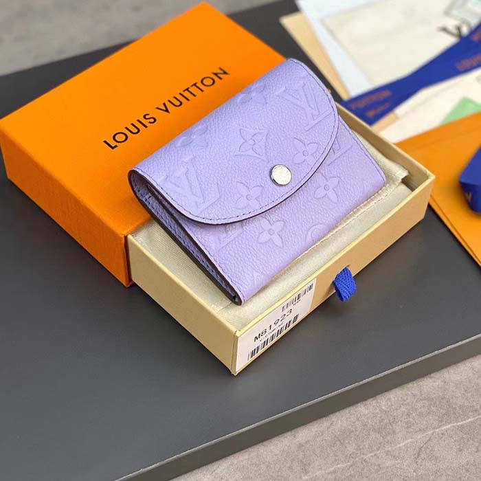 Louis Vuitton LV Unisex Rosalie Coin Purse Purple Monogram Empreinte Embossed Supple Grained Cowhide Leather (2)