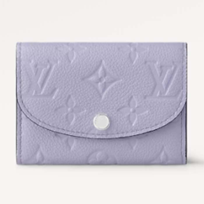 Louis Vuitton LV Unisex Rosalie Coin Purse Purple Monogram Empreinte Embossed Supple Grained Cowhide Leather