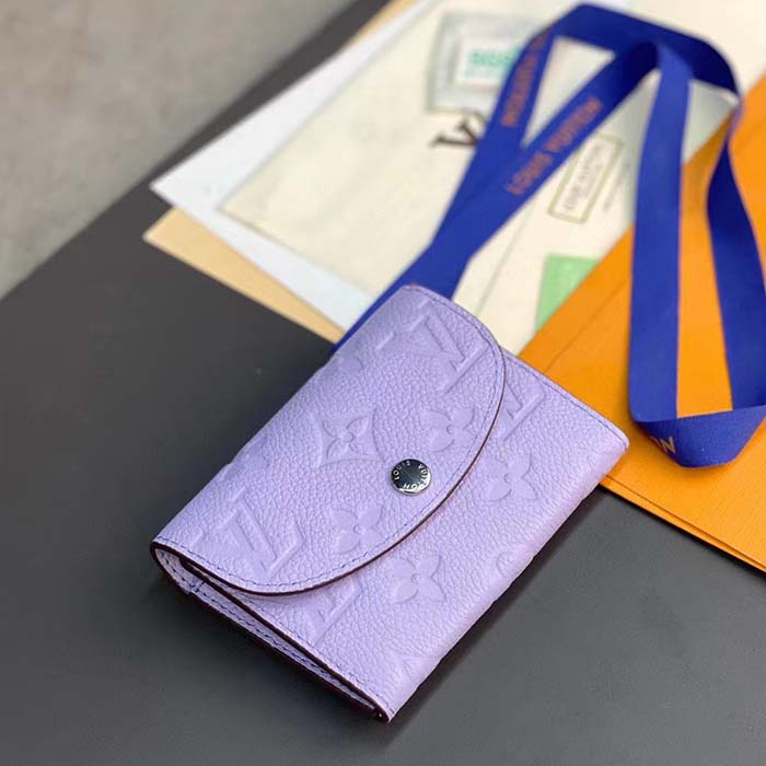 Louis Vuitton LV Unisex Rosalie Coin Purse Purple Monogram Empreinte Embossed Supple Grained Cowhide Leather (8)