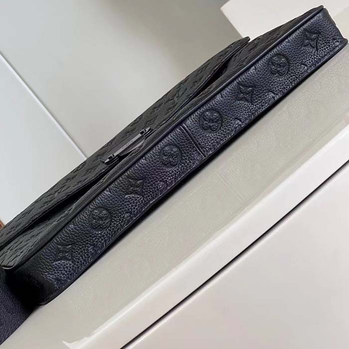 Louis Vuitton LV Unisex S Lock Briefcase Black Taurillon Monogram Embossed Cowhide Leather (1)