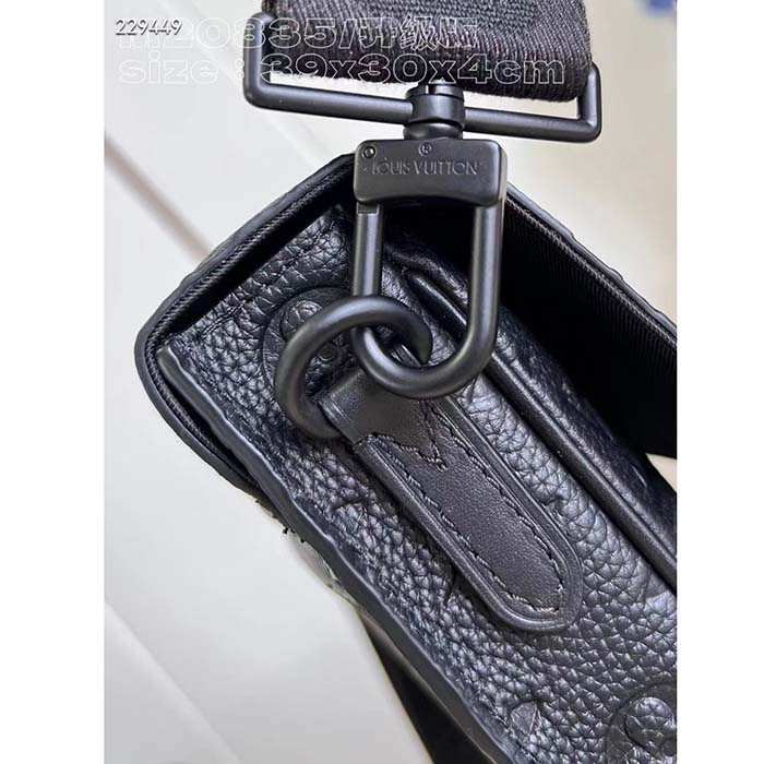 Louis Vuitton LV Unisex S Lock Briefcase Black Taurillon Monogram Embossed Cowhide Leather (5)