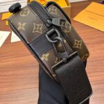Louis Vuitton LV Unisex S Lock Messenger Black Monogram Macassar Coated Canvas Epi Leather - Image 6