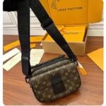 Louis Vuitton LV Unisex S Lock Messenger Black Monogram Macassar Coated Canvas Epi Leather - Image 2