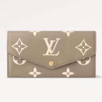 Louis Vuitton LV Unisex Sarah Wallet Cream Monogram Empreinte Embossed Supple Grained Cowhide Leather (5)