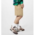 Louis Vuitton LV Unisex Skate Sneaker Brown Mesh Python-Like Embossed Leather Double Laces Rubber – Bild 13