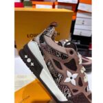 Louis Vuitton LV Unisex Skate Sneaker Brown Mesh Python-Like Embossed Leather Double Laces Rubber – Bild 8