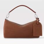 Louis Vuitton LV Unisex Soft Polochon MM Cognac Calf Leather Textile Lining