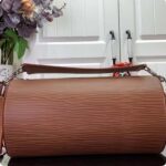 Louis Vuitton LV Unisex Soft Polochon MM Cognac Calf Leather Textile Lining - Bild 2