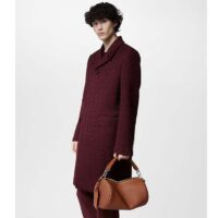 Louis Vuitton LV Unisex Soft Polochon MM Cognac Calf Leather Textile Lining (11)