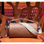 Louis Vuitton LV Unisex Soft Polochon MM Cognac Calf Leather Textile Lining - Bild 5