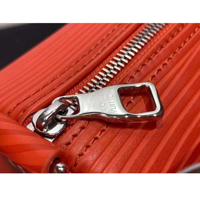 Louis Vuitton LV Unisex Soft Polochon MM Vermillion Red Epi XL Grained Cowhide Leather (5)