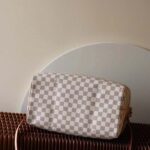 Louis Vuitton LV Unisex Speedy 30 Damier Azur Coated Canvas Natural Cowhide Leather - Image 4