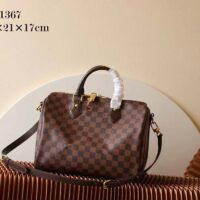 Louis Vuitton LV Unisex Speedy 30 Damier Ebene Coated Canvas Natural Cowhide Leather (11)