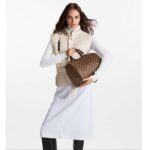 Louis Vuitton LV Unisex Speedy 30 Damier Ebene Coated Canvas Natural Cowhide Leather - Image 11