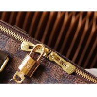 Louis Vuitton LV Unisex Speedy 30 Damier Ebene Coated Canvas Natural Cowhide Leather (11)