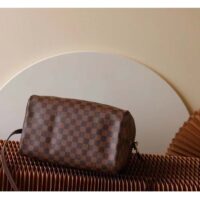 Louis Vuitton LV Unisex Speedy 30 Damier Ebene Coated Canvas Natural Cowhide Leather (11)