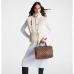 Louis Vuitton LV Unisex Speedy 30 Damier Ebene Coated Canvas Natural Cowhide Leather - Image 12