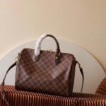 Louis Vuitton LV Unisex Speedy 30 Damier Ebene Coated Canvas Natural Cowhide Leather - Image 2