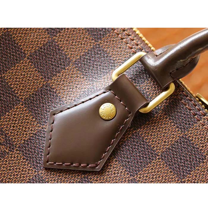 Louis Vuitton LV Unisex Speedy 30 Damier Ebene Coated Canvas Natural Cowhide Leather (8)
