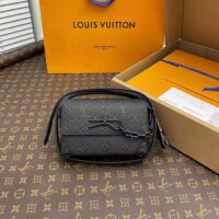 Louis Vuitton LV Unisex Steamer Wearable Wallet Black Embossed Cowhide Leather (5)