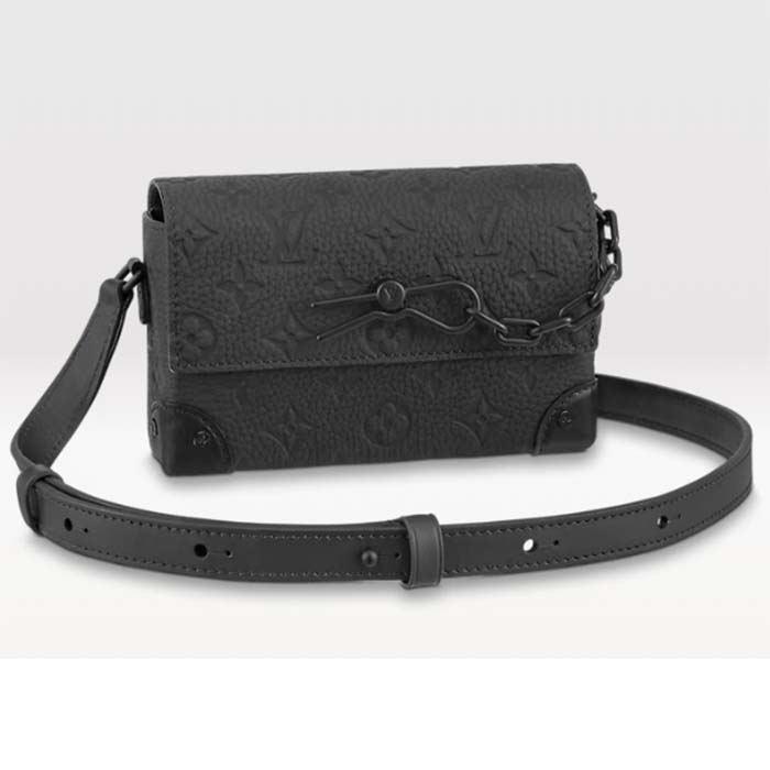 Louis Vuitton LV Unisex Steamer Wearable Wallet Black Embossed Cowhide Leather