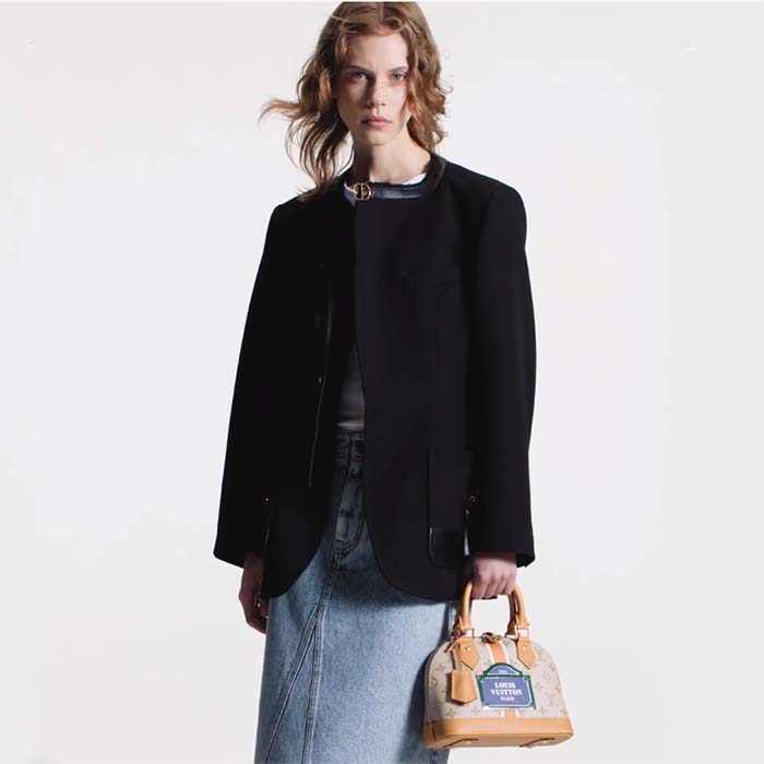 Louis Vuitton LV Women Alma BB Handbag Beige Ocher Monopaname Coated Canvas Cowhide Leather (6)