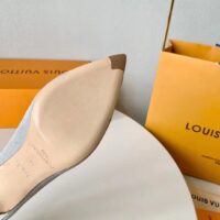 Louis Vuitton LV Women Blossom Pump Silver Textile Leather 9.5 CM Monogram Flower Heel (7)