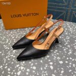 Louis Vuitton LV Women Blossom Slingback Pump Black Lambskin Strap Cowhide Leather – Bild 6