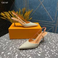 Louis Vuitton LV Women Blossom Slingback Pump Cream Patent Calf Leather Natural Cowhide (5)