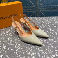 Louis Vuitton LV Women Blossom Slingback Pump Cream Patent Calf Leather Natural Cowhide (5)