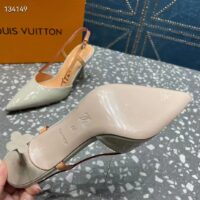 Louis Vuitton LV Women Blossom Slingback Pump Cream Patent Calf Leather Natural Cowhide (5)