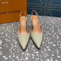 Louis Vuitton LV Women Blossom Slingback Pump Cream Patent Calf Leather Natural Cowhide (5)